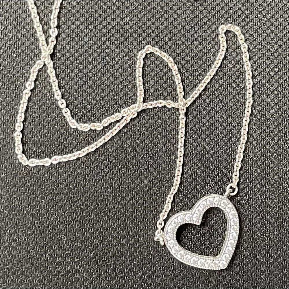 Pandora Sparkling Open Heart Necklace